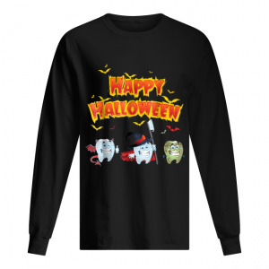 Happy Halloween Shirt Funny Dental Costume Gift Men's Long Sleeved