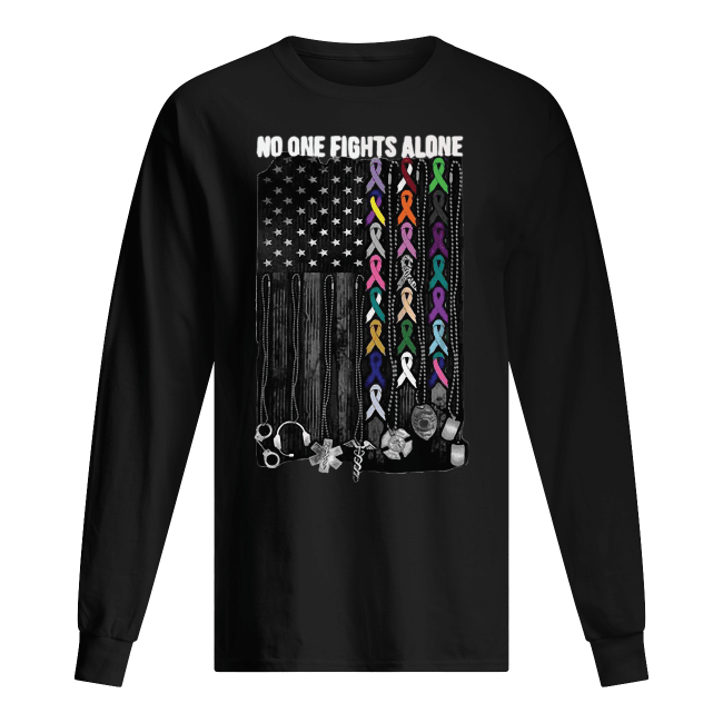 No one fights alone Breast Cancer Awareness Men's Long Sleeved No one fights alone Breast Cancer Awareness Men's Long Sleeved
