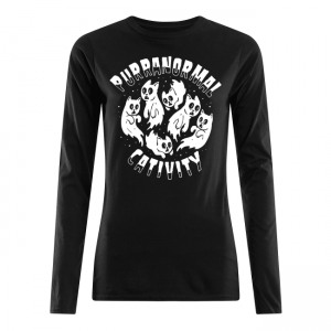 PURRANORMAL CATIVITY Halloween Cat Themed Women Long Sleeved