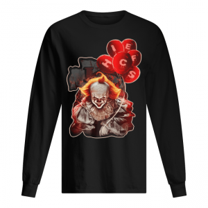 Pennywise It holding balloon Kansas City Chiefs Men's Long Sleeved
