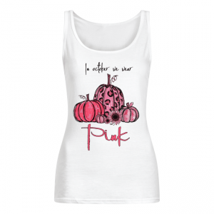 Pumpkin And Sunflower Breast cancer Awareness In October We Wear Pink Women's Tank Top