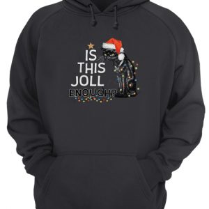 Black Cat Is This Jolly Enough Christmas Lights Unisex Hoodie