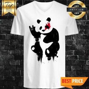 Funny Panda Rock V-Neck