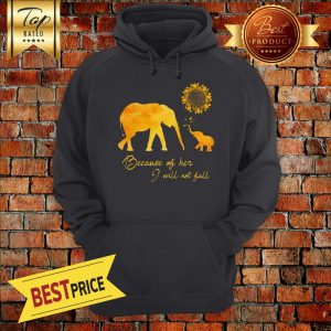 Elephant Flower Because Of Her I Will Not Fall Hoodie