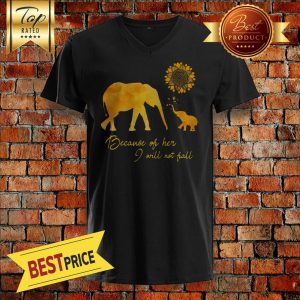 Elephant Flower Because Of Her I Will Not Fall V-neck