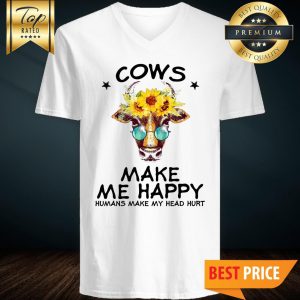 Farm Cows Flower Ake Me Happy Classic V-Neck