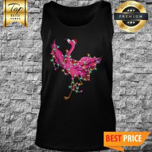 Flamingo Light Santa Color Christmas Tank Top