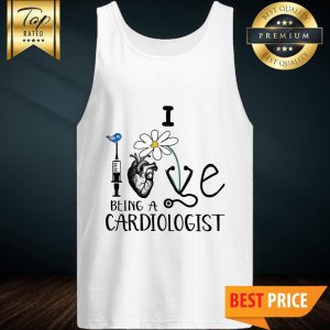 I Love Being A Cardiologist Flower Heart Needle Tank Top