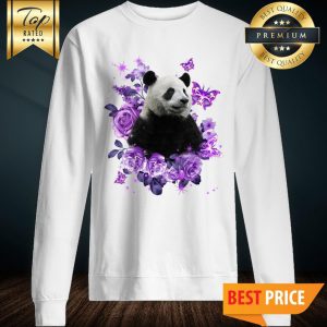 Pretty Panda Purple Flowers Classic Sweatshirt
