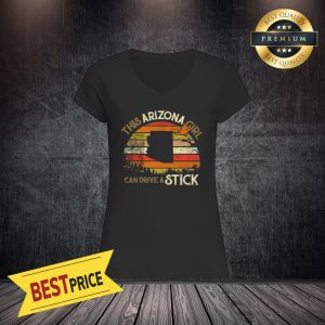 Vintage This Arizona Girl Can Drive A Stick Pumpkin Halloween Patriots Ladie Tee