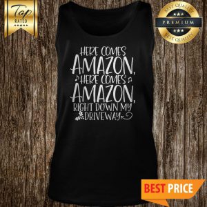 Here Comes Amazon Funny Raglan Christmas Tank Top