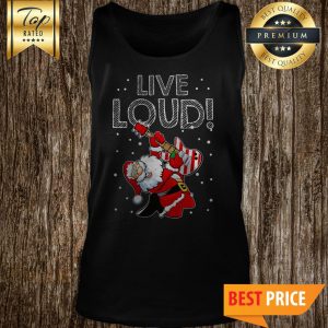 Christmas Live Loud Santa Claus Play Guitar Tank Top