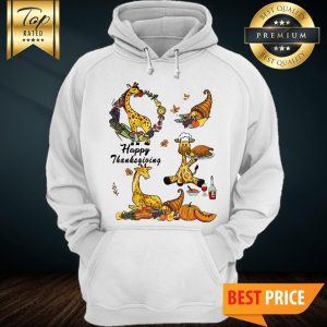 Happy Thanksgiving Giraffe Pumpkin Turkey Wine Hoodie