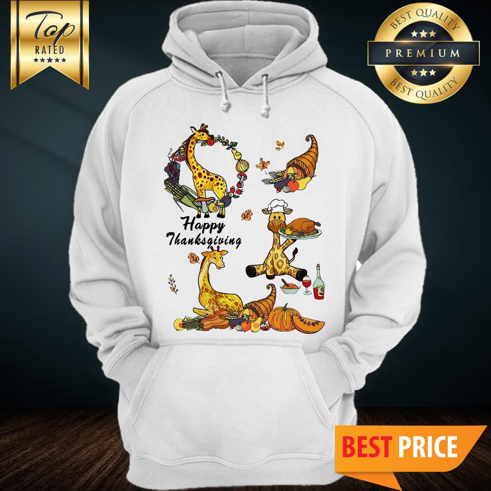 Happy Thanksgiving Giraffe Pumpkin Turkey Wine Hoodie Happy Thanksgiving Giraffe Pumpkin Turkey Wine Hoodie