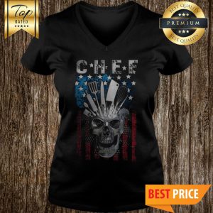 Chef Skull American Flag Veteran V-Neck