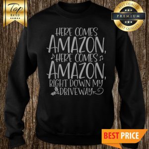 Here Comes Amazon Funny Raglan Christmas Sweatshirt
