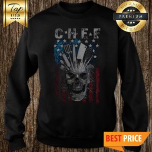 Chef Skull American Flag Veteran Sweatshirt