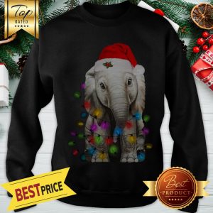 Merry Christmas Elephant String Light Sweatshirt