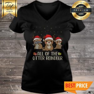 Christmas All Of The Otter Reindeer V-Neck