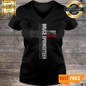 Bruce Springsteen 71 Years 1949-2020 Born To Run Jesus V-Neck