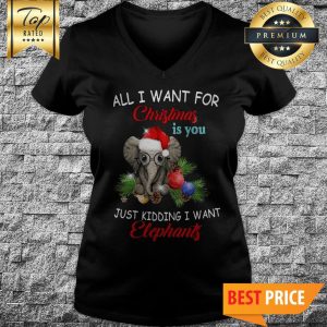 All I Want For Christmas Is You Just Kidding I Want Elephant V-Neck