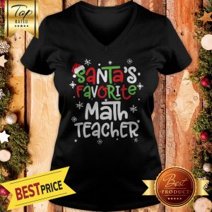 Hot Santa’s Favorite Math Teacher Christmas V-neck