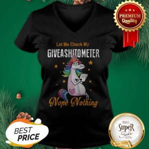 LGBT Unicorn Let Me Check My Giveashitometer Nope Nothing V-neck