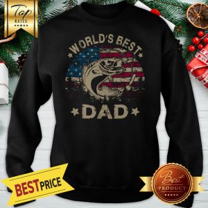 World’s Best Fishing Papa American Flag Sweatshirt