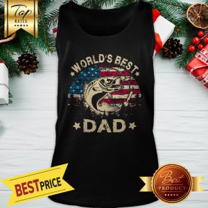 World’s Best Fishing Papa American Flag Tank Top