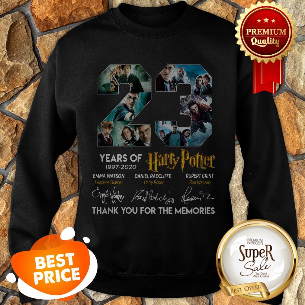 23 Years Of 1997-2020 Harry Potter Signatures Thank For Memories Sweatshirt 23 Years Of 1997-2020 Harry Potter Signatures Thank For Memories Sweatshirt