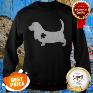 Basset Hound Four-Leaf-Clover Irish Patrick Day Gifts Sweatshirt