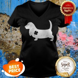 Basset Hound Four-Leaf-Clover Irish Patrick Day Gifts V-neck