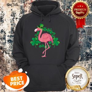 Flamingo St Patricks Day With Leprechaun Hat And Shamrocks Hoodie