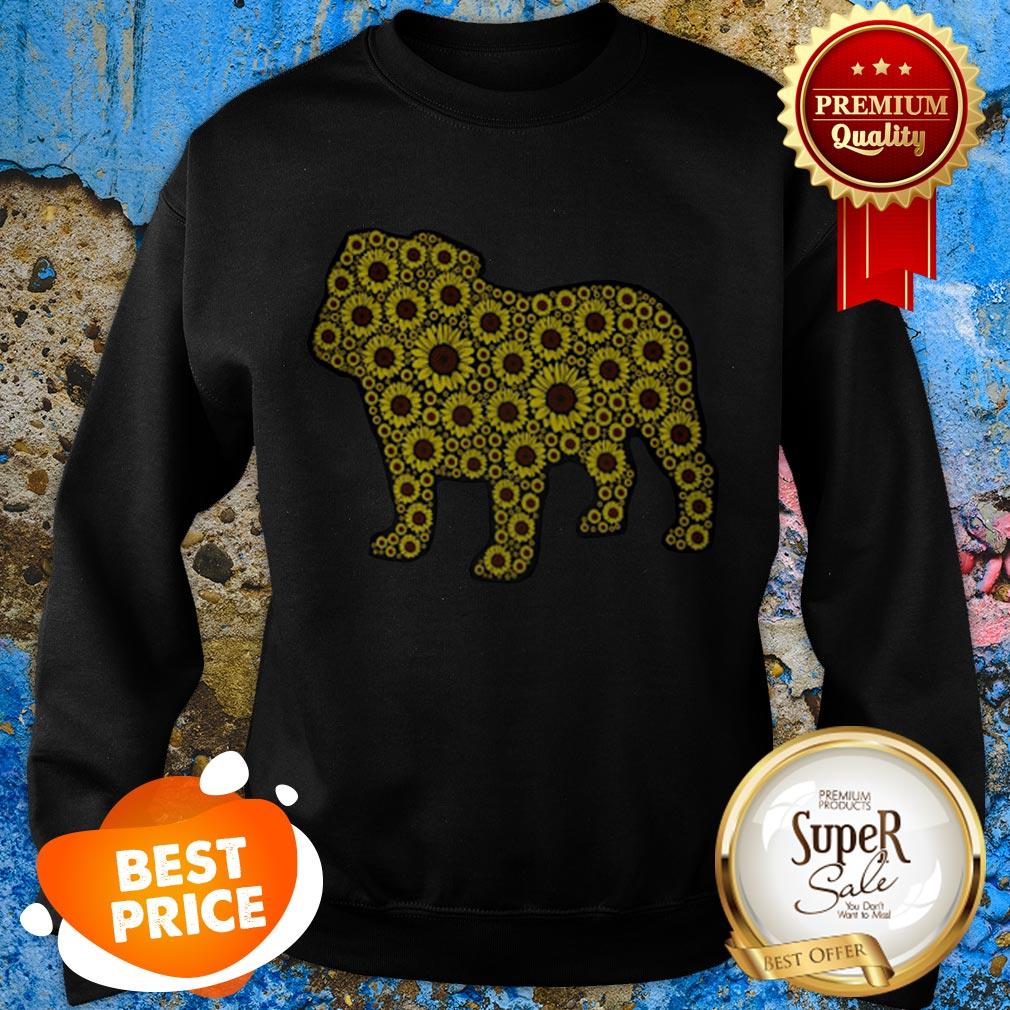 Official Sunflower And Bulldog Lover Sweatshirt