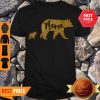 Beautiful Mama Bear With 1 One Cub Mom Mother Gold Sparkle Gift Shirt