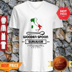 Official Italy Map Wooden Spoon Survivor V-Neck