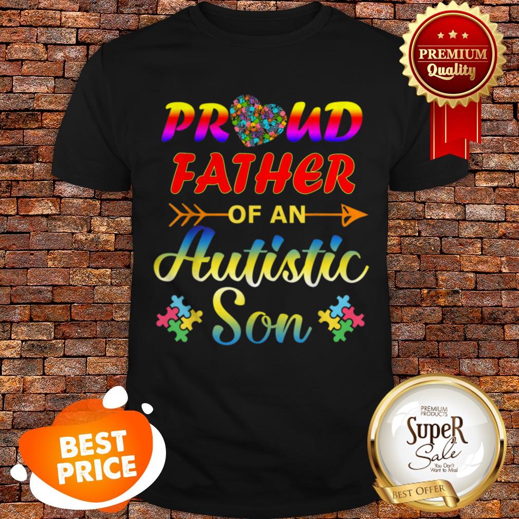 Autism Awareness Tee Proud Father Autistic Son Funny Gifts Shirt