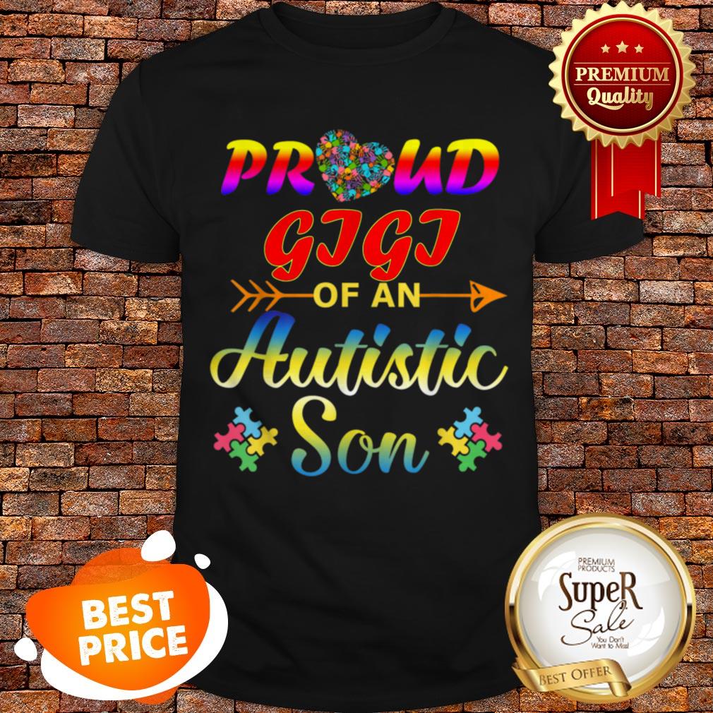 Autism Awareness Tee Proud Gigi Autistic Son Funny Gifts Shirt