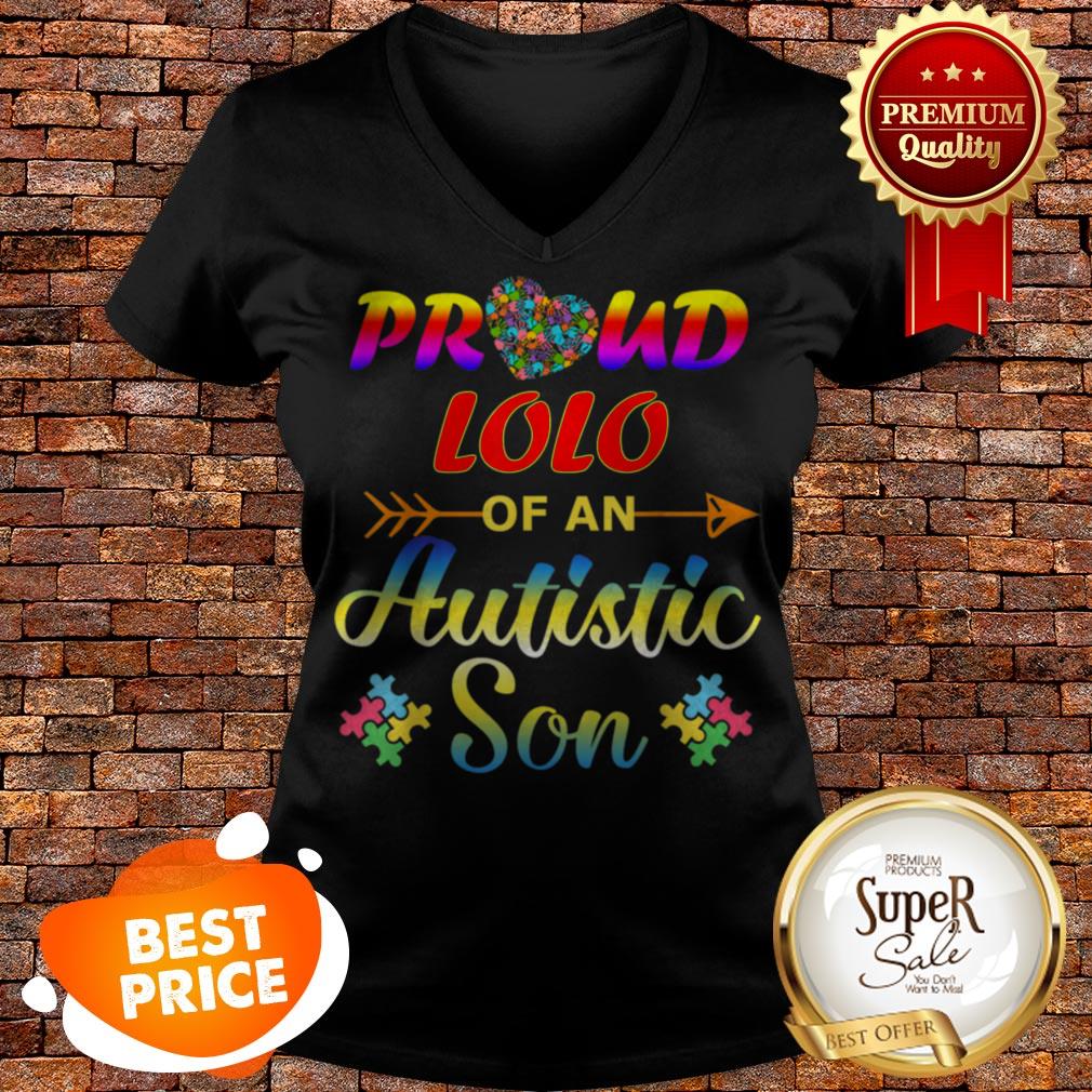 Autism Awareness Tee Proud Lolo Autistic Son Funny Gifts V-neck Autism Awareness Tee Proud Lolo Autistic Son Funny Gifts V-neck