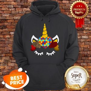 Autism Awareness Unicorn Kids Red Plaid Leopard Print Hearts Hoodie