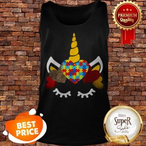 Autism Awareness Unicorn Kids Red Plaid Leopard Print Hearts Tank Top