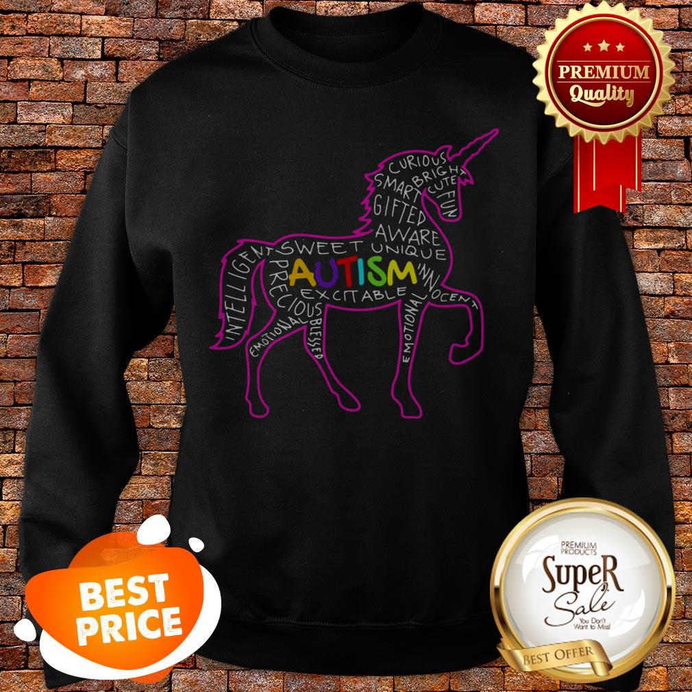 Autism Awareness Unicorn Word Cloud Sweatshirt Autism Awareness Unicorn Word Cloud Sweatshirt