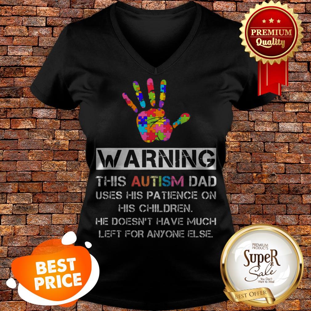 Autism Awareness Warning This Autism Dad V-neck Autism Awareness Warning This Autism Dad V-neck