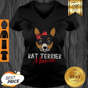 Awesome Rat Terrier Mom Mama Dog Lover Women Gift V-neck