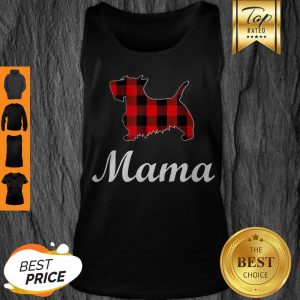 Beautiful Scottish Terrier Mama Red Buffalo Plaid Scottish Terrier Tank Top