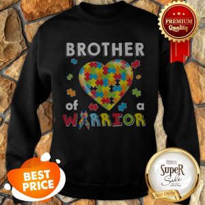 Brother Autism Of The Warrior Heart Puzzle Autism Awareness Sweatshirt