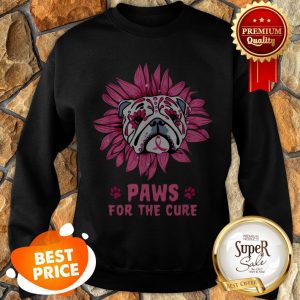 Bulldog Paws For The Cure Breast Cancer Awareness Sweatshirt