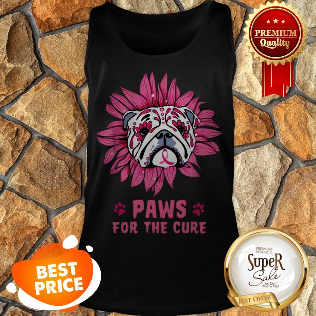 Bulldog Paws For The Cure Breast Cancer Awareness Tank Top Bulldog Paws For The Cure Breast Cancer Awareness Tank Top