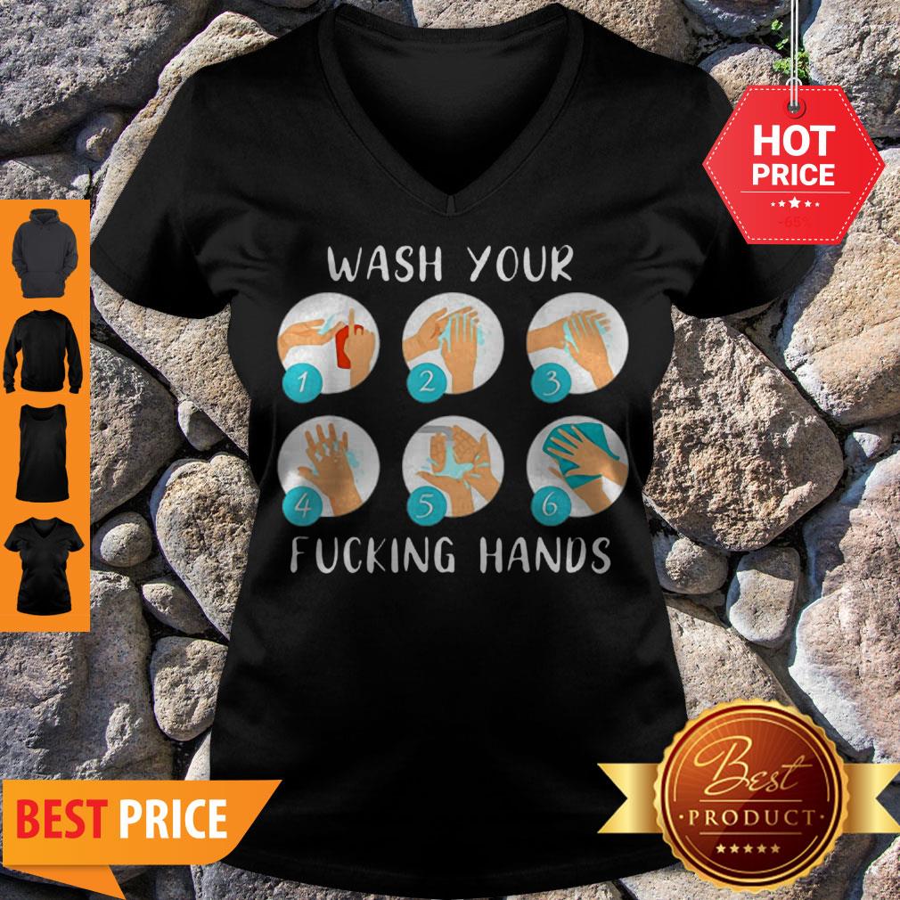 COVID-19 Wash Your Fucking Hands Against Coronavirus V-neck COVID-19 Wash Your Fucking Hands Against Coronavirus V-neck