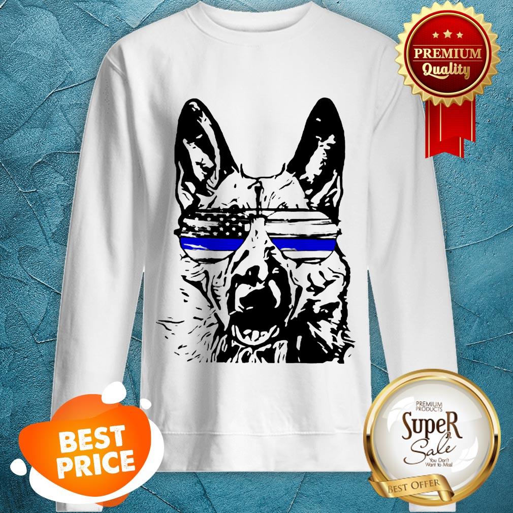 German Shepherd Wear Glasses Police American Flag Sweatshirt German Shepherd Wear Glasses Police American Flag Sweatshirt